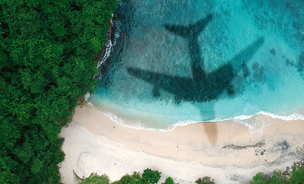 aircraft over tropical waters