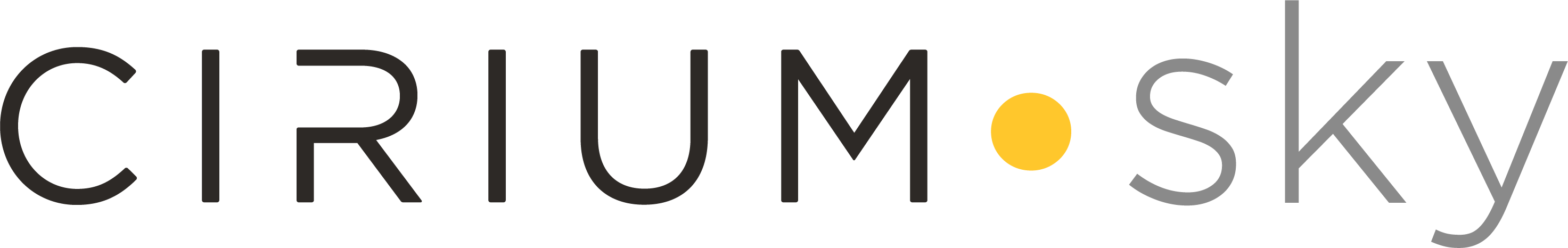 Cirium Sky logo. with yellow dot