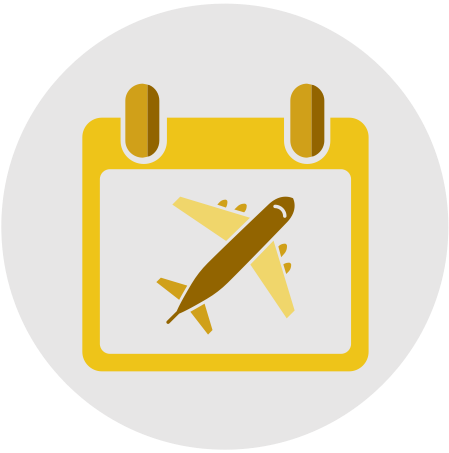 Airline planning icon showing a plan on a notepad